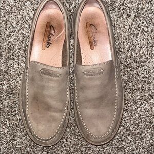Clarks Men's Beige Slip-On Loafers